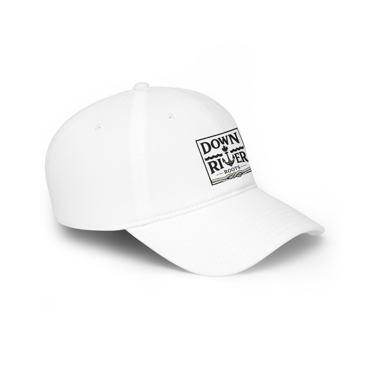White baseball cap with a black 