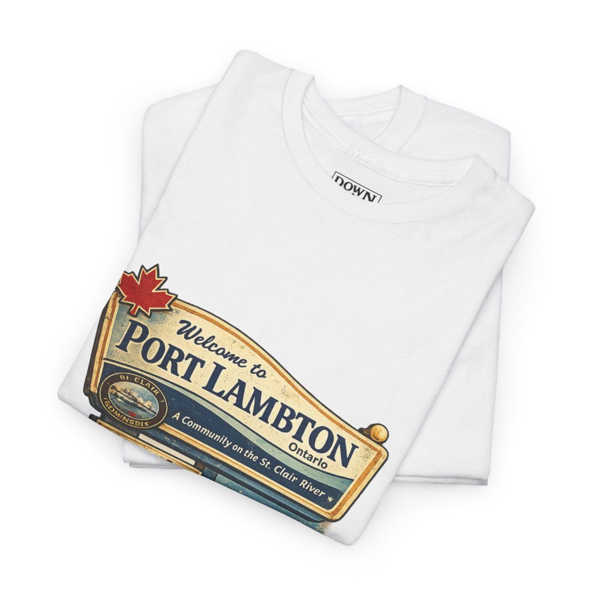 Light blue t-shirt with a graphic of a vintage 