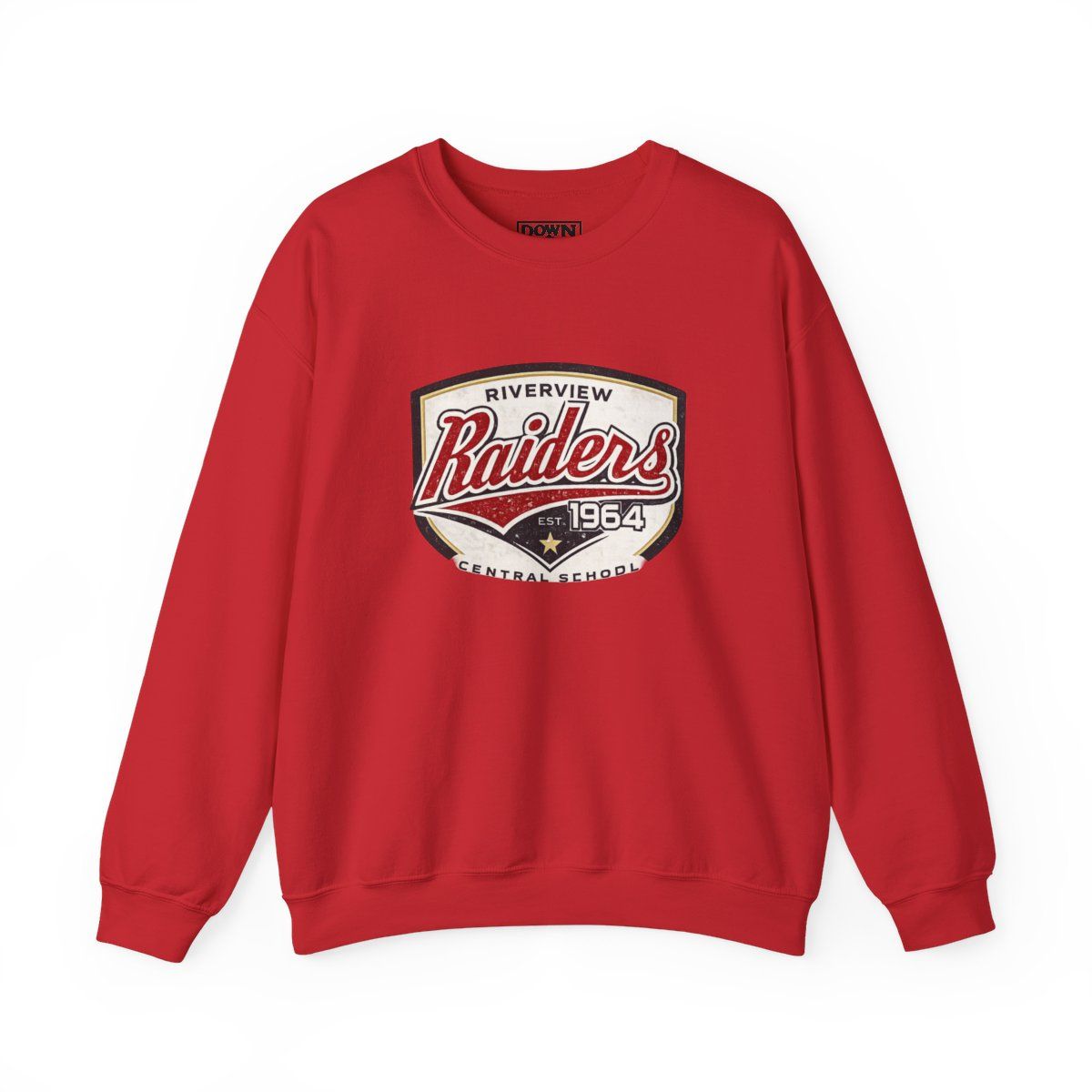 Red sweatshirt with Raiders logo.