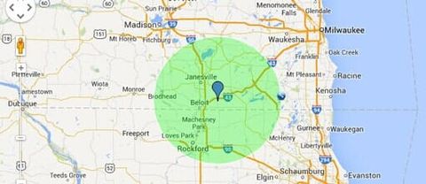 Service Area Map - Plumbers in Clinton, WI