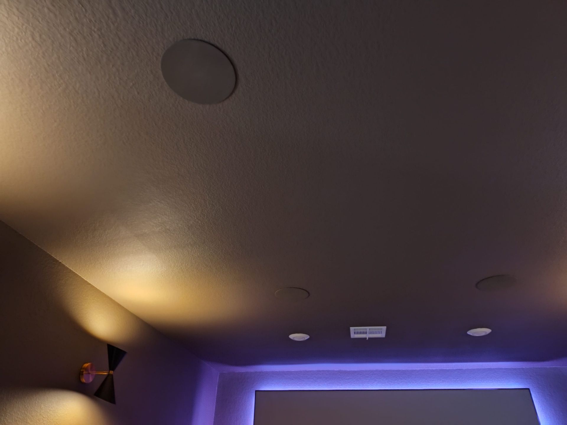 Room With a Projector Screen and Speakers — Austin, TX — ACA Electronics Inc.