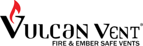 The logo for vulcan vent fire and ember safe vents