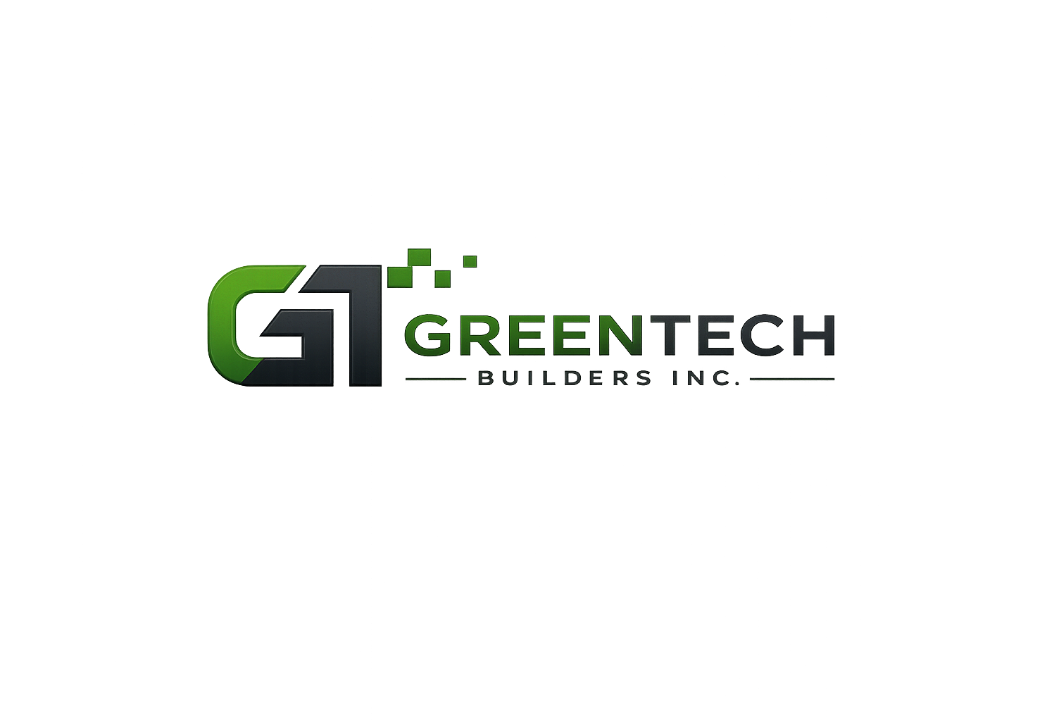 A logo for greentech builders inc. development and construction services