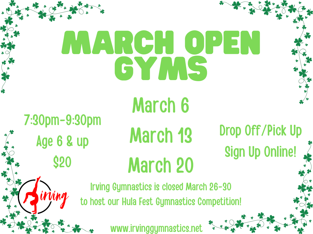 Open Gym Tumbling & Gymnastics Training in Irving Texas