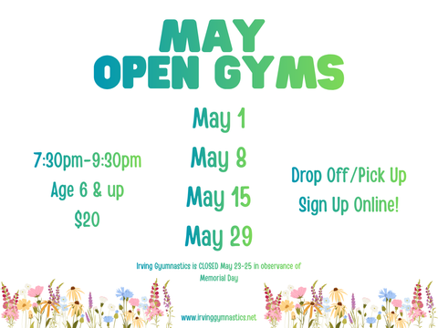 Open Gym Tumbling & Gymnastics Training in Irving Texas