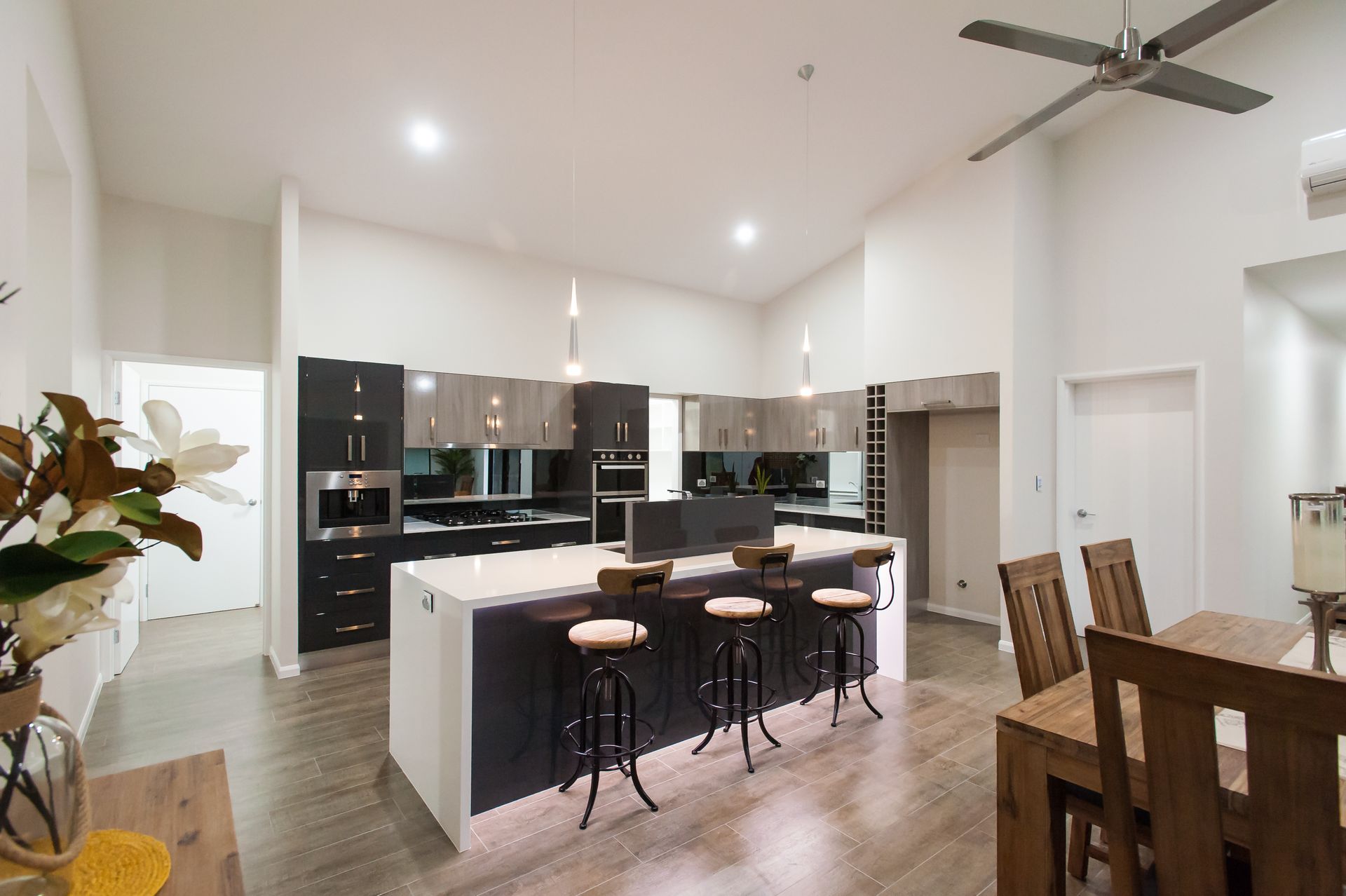 Modern Kitchen With Island, and Cabinets — B & C Cabinets in Mareeba, QLD