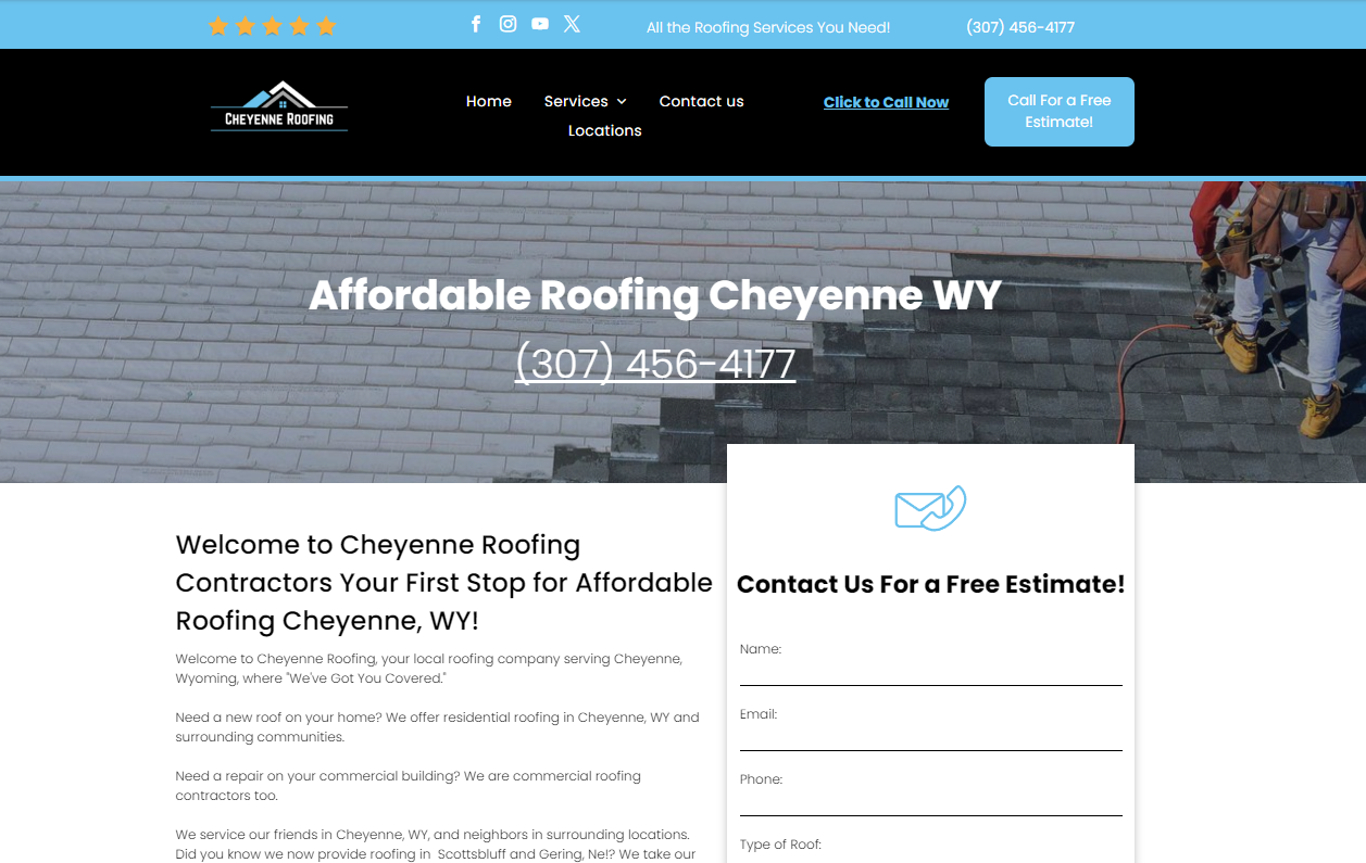 Cheyenne Roofing Website Design