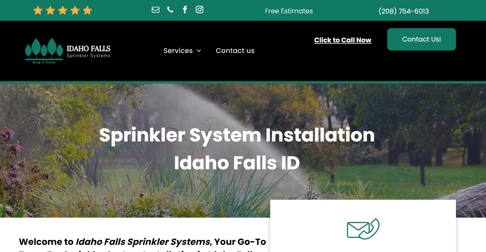 Sprinkler Systems Idaho Falls website