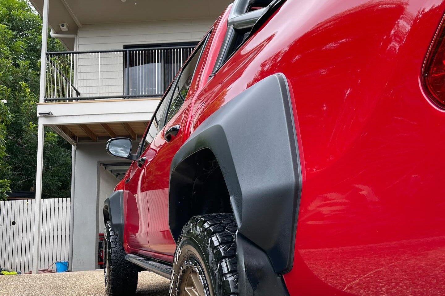 A Clean Bright Red Pickup Truck