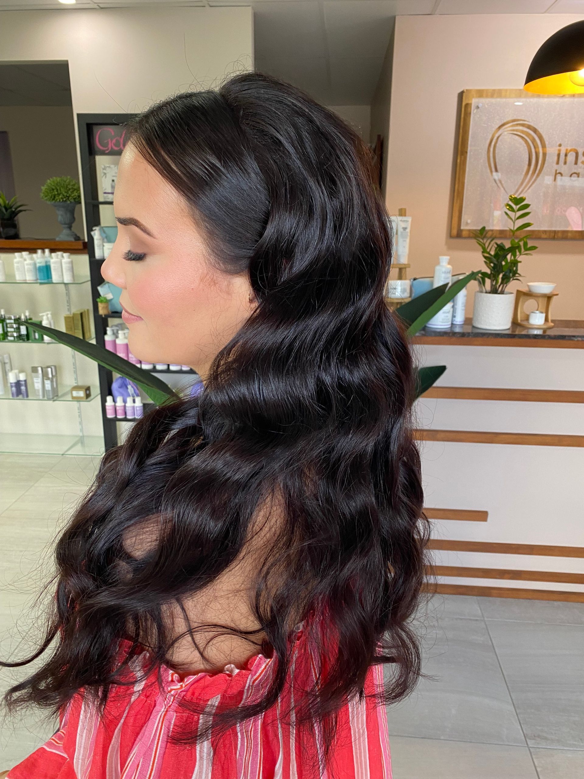 A Woman With Long Hair Styled — Instyle Hair on B in Berserker, QLD