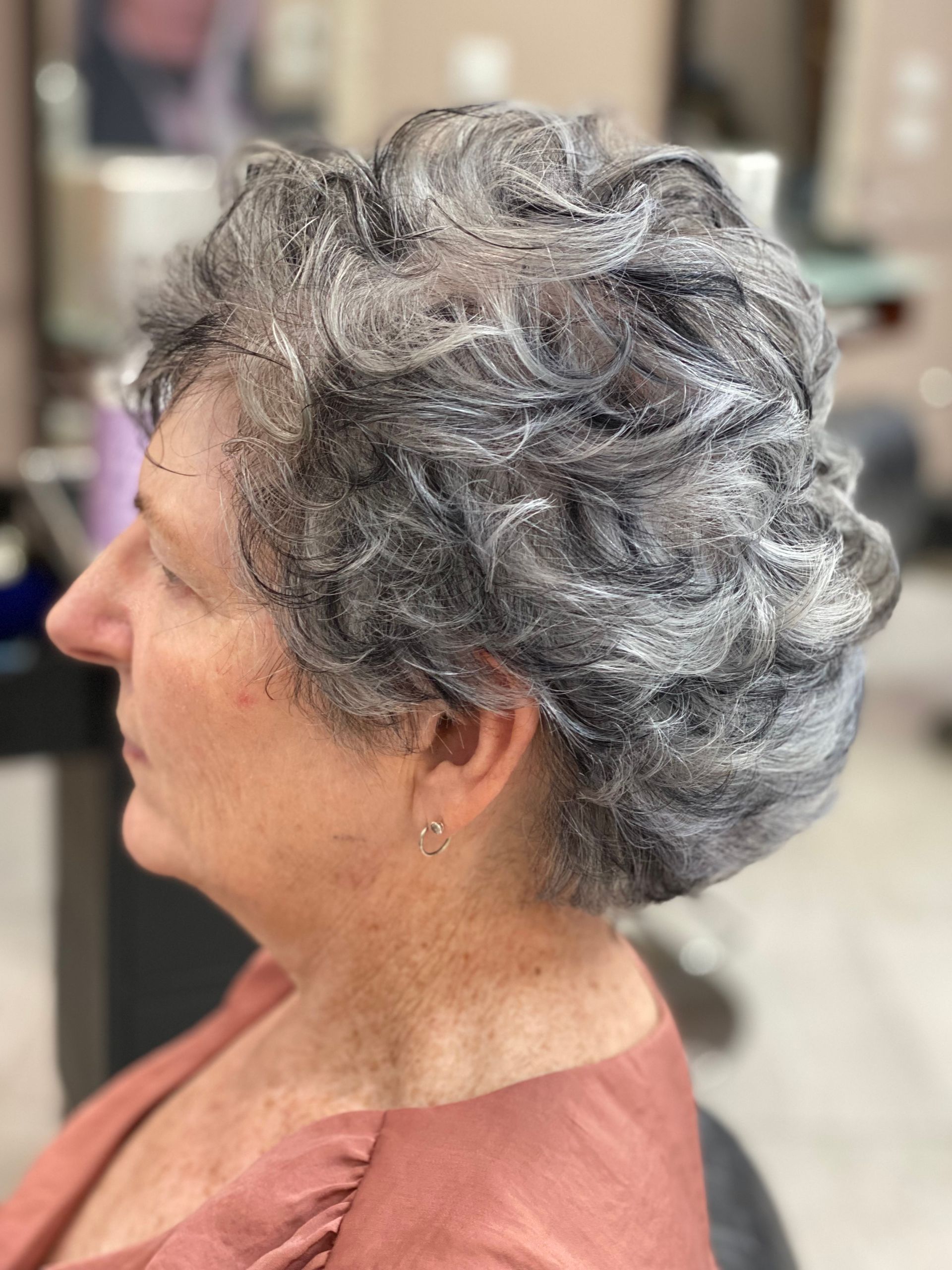 An Older Woman with New Hair cut in a Salon — Instyle Hair on B in Berserker, QLD