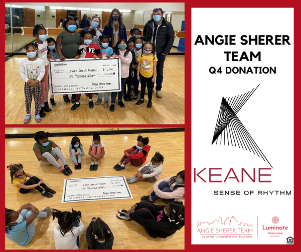 Keanse sense of rhythm with check from Angie Sherer team