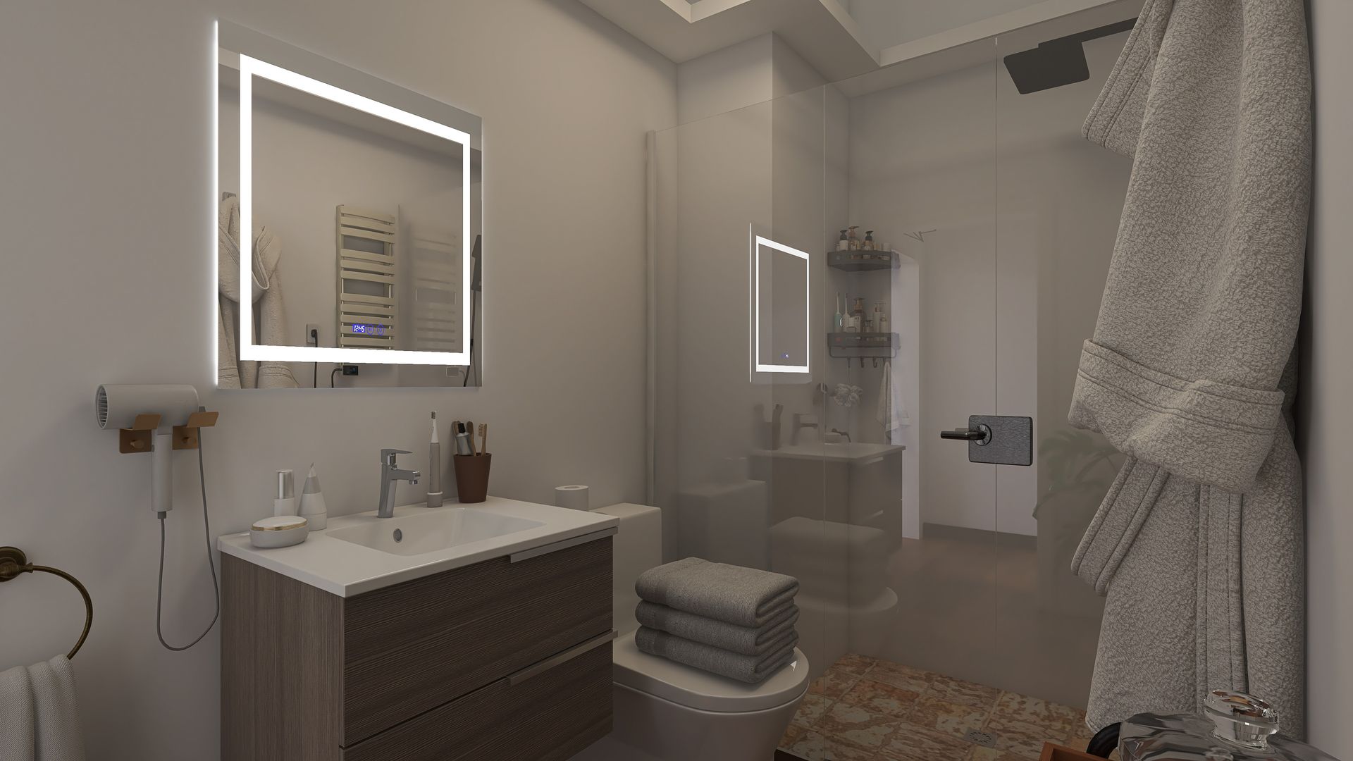 Render de un baño
