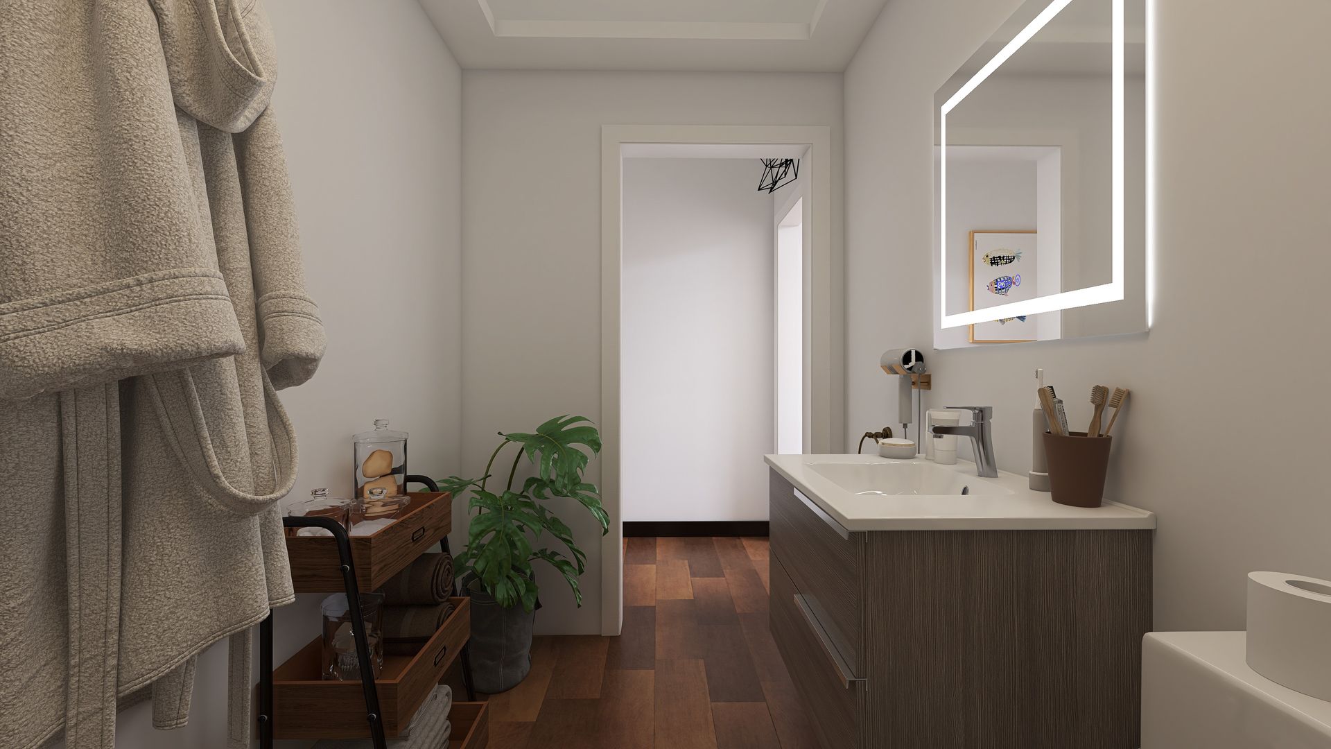 Render de un baño