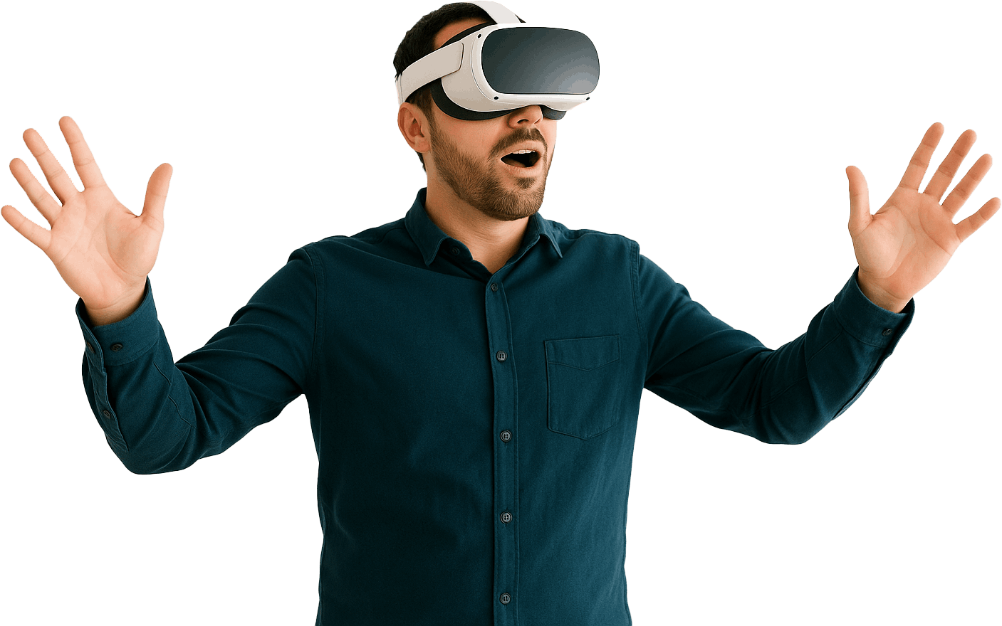 Hombre con gafas virtuales