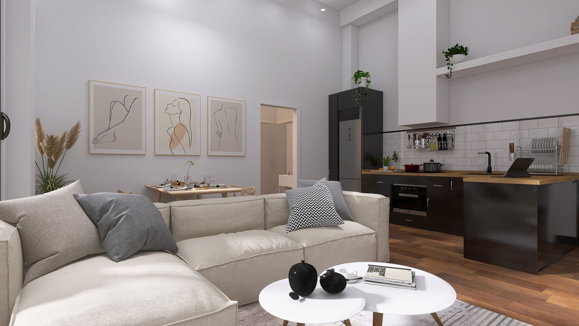 Render de un salon