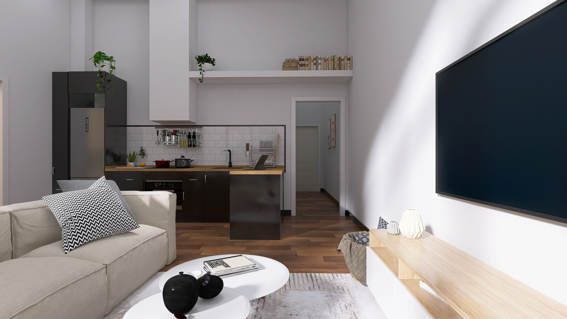 Render de un salon