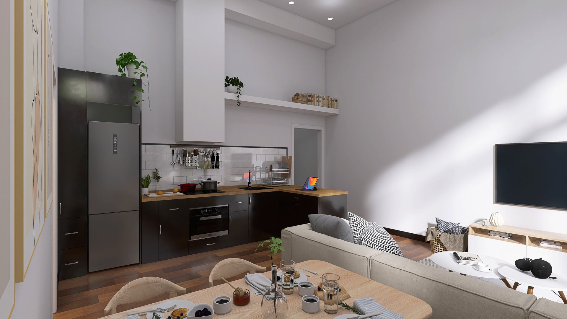 Render de una cocina