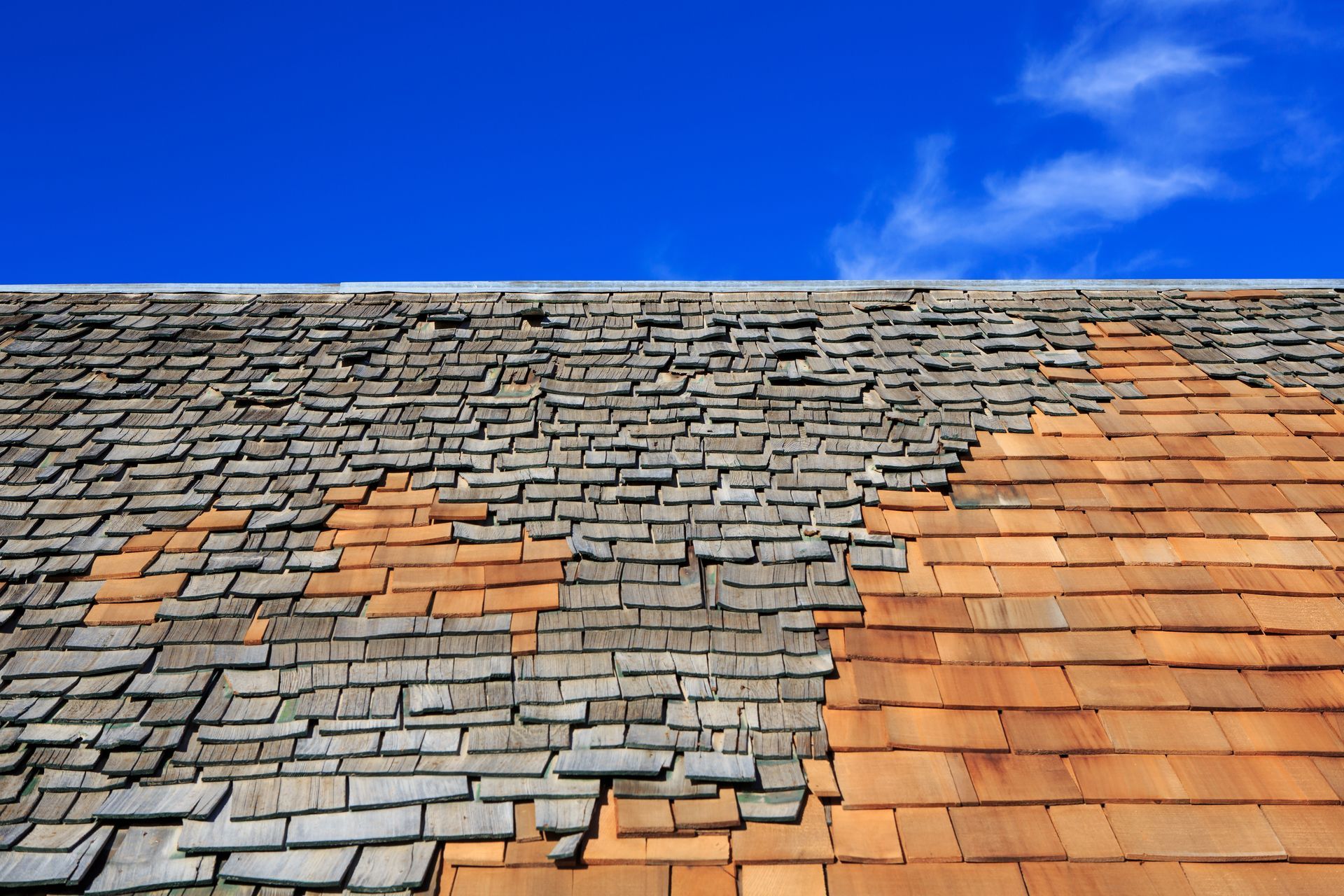 Image of a roof after a storm in need of roofer services in Evans, GA.