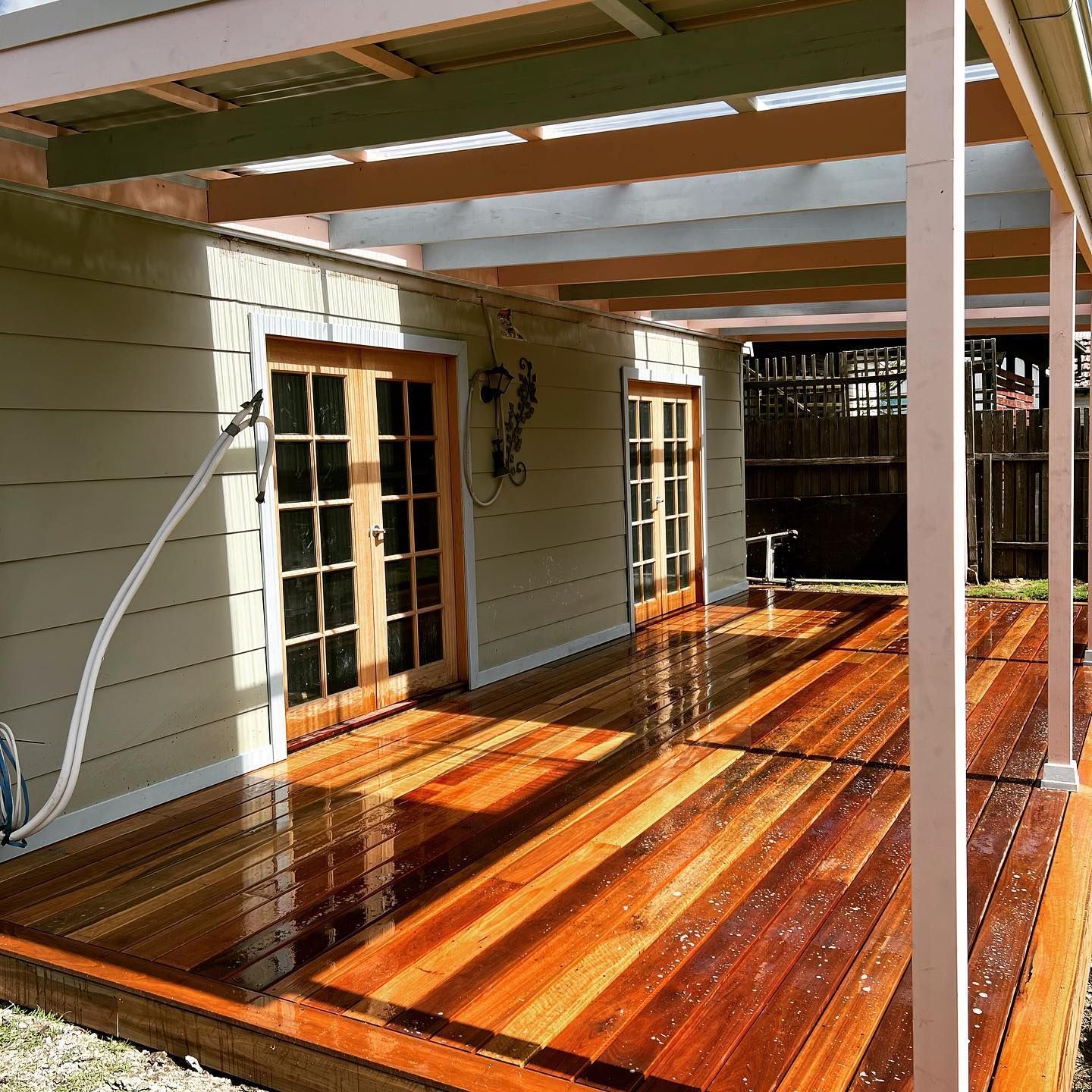 Wooden Deck With Pergola Attached to a Building — J&C Quality Construction in Goulburn, NSW