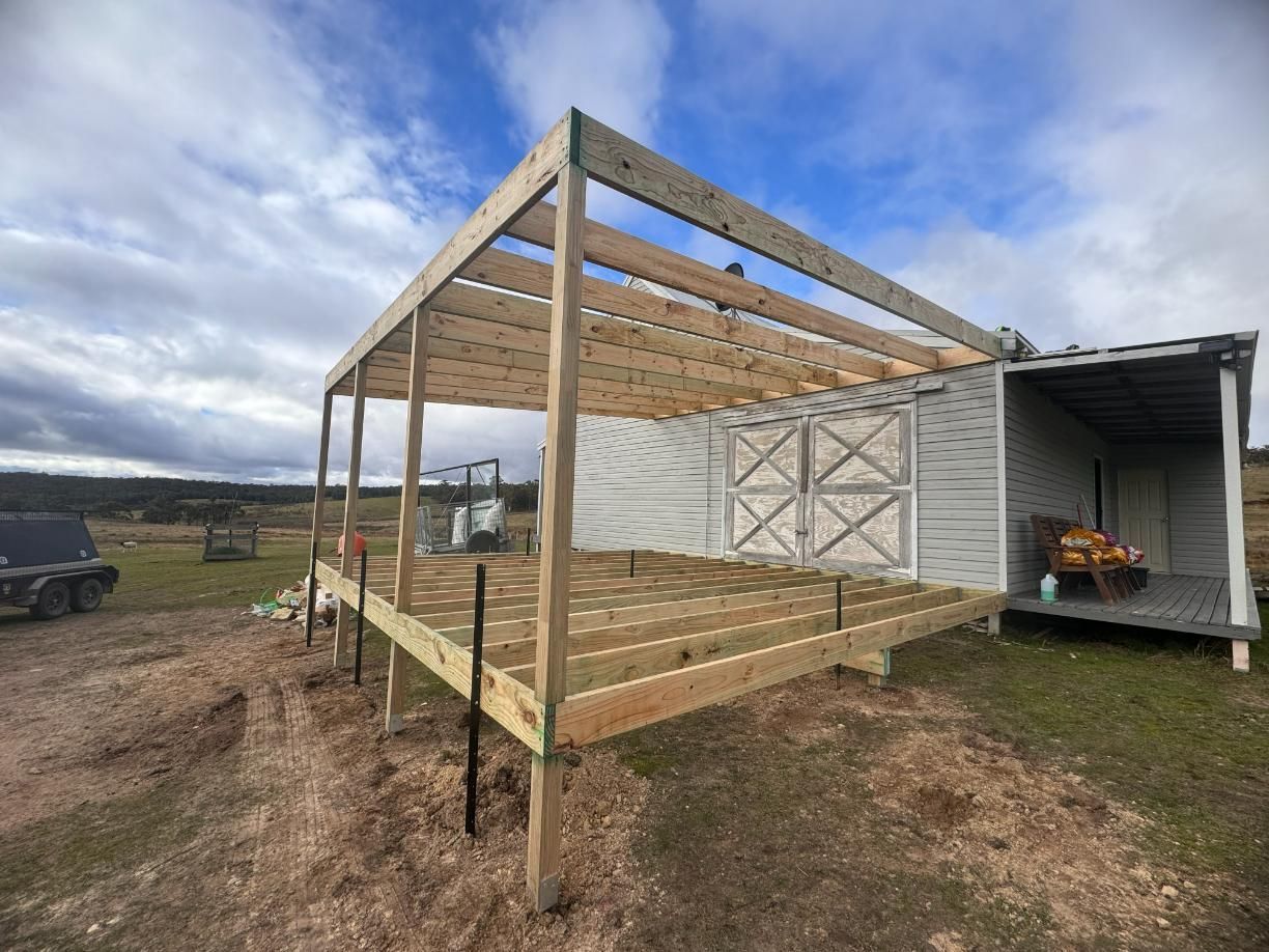 Construction of a Wooden Deck and Roof Extension — J&C Quality Construction in Goulburn, NSW