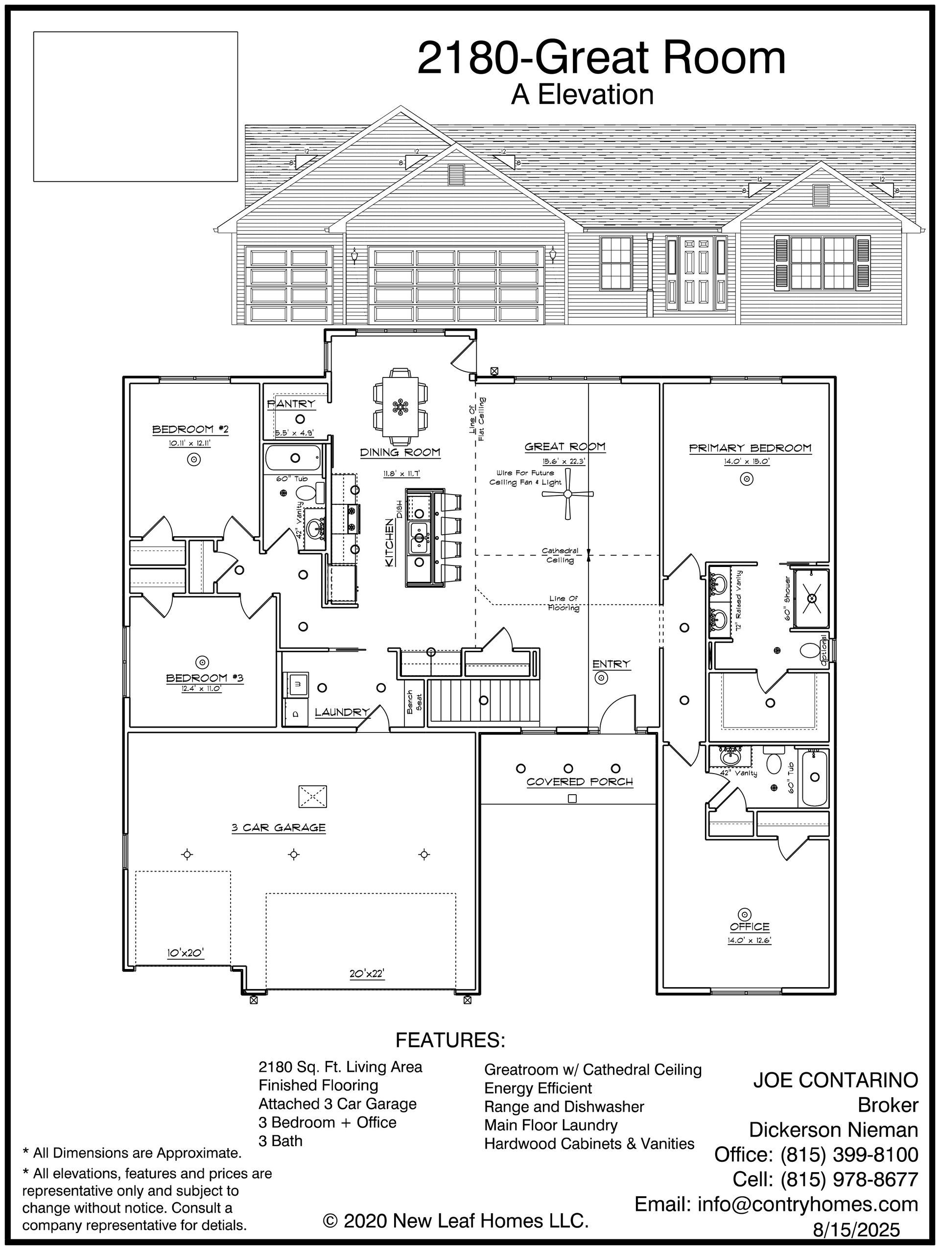 Floor plan of a house, labeled 