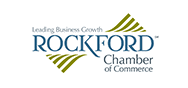 Logo for Rockford Chamber of Commerce: blue 