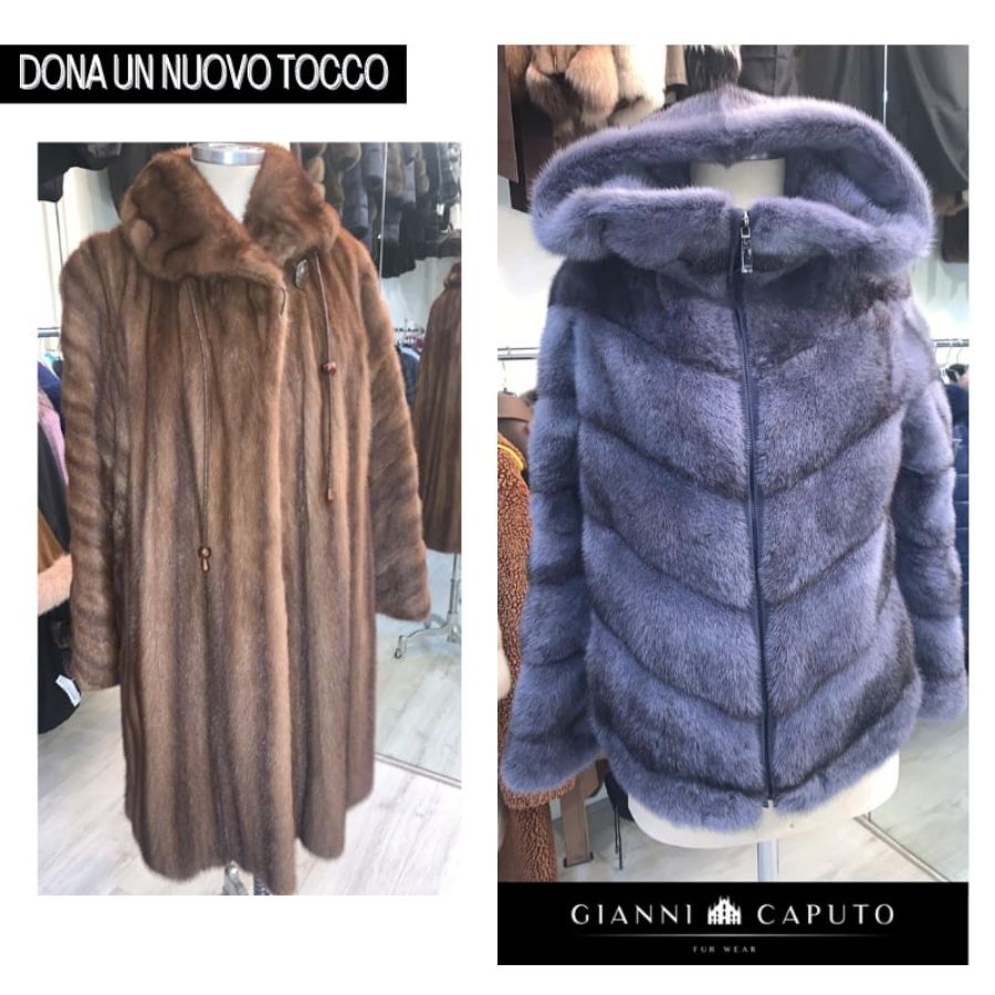 restyling pelliccia in visone prima e dopo