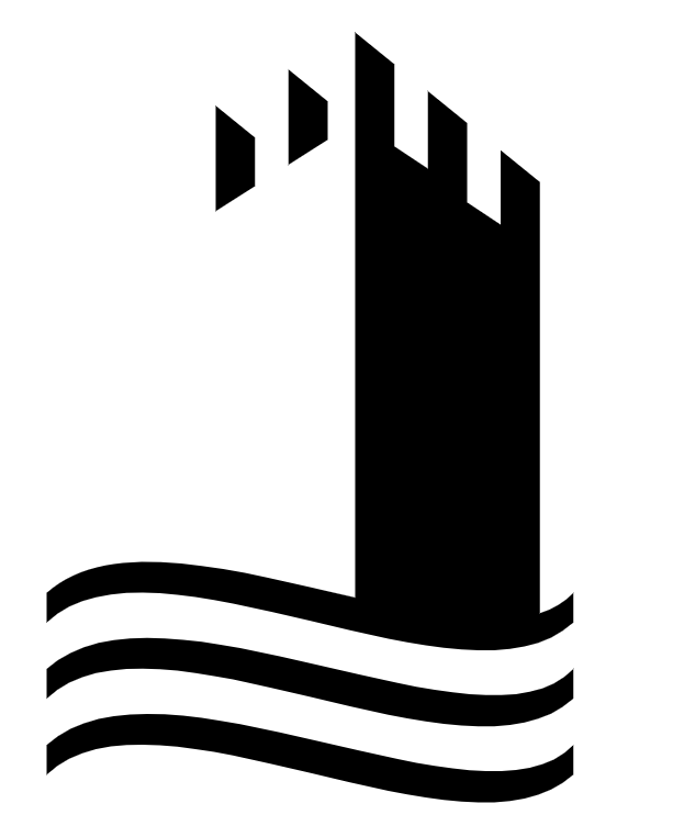 Logo for Surface Coating Experts featuring a white castle icon above waves, with text specifying epoxy and polyaspartic.