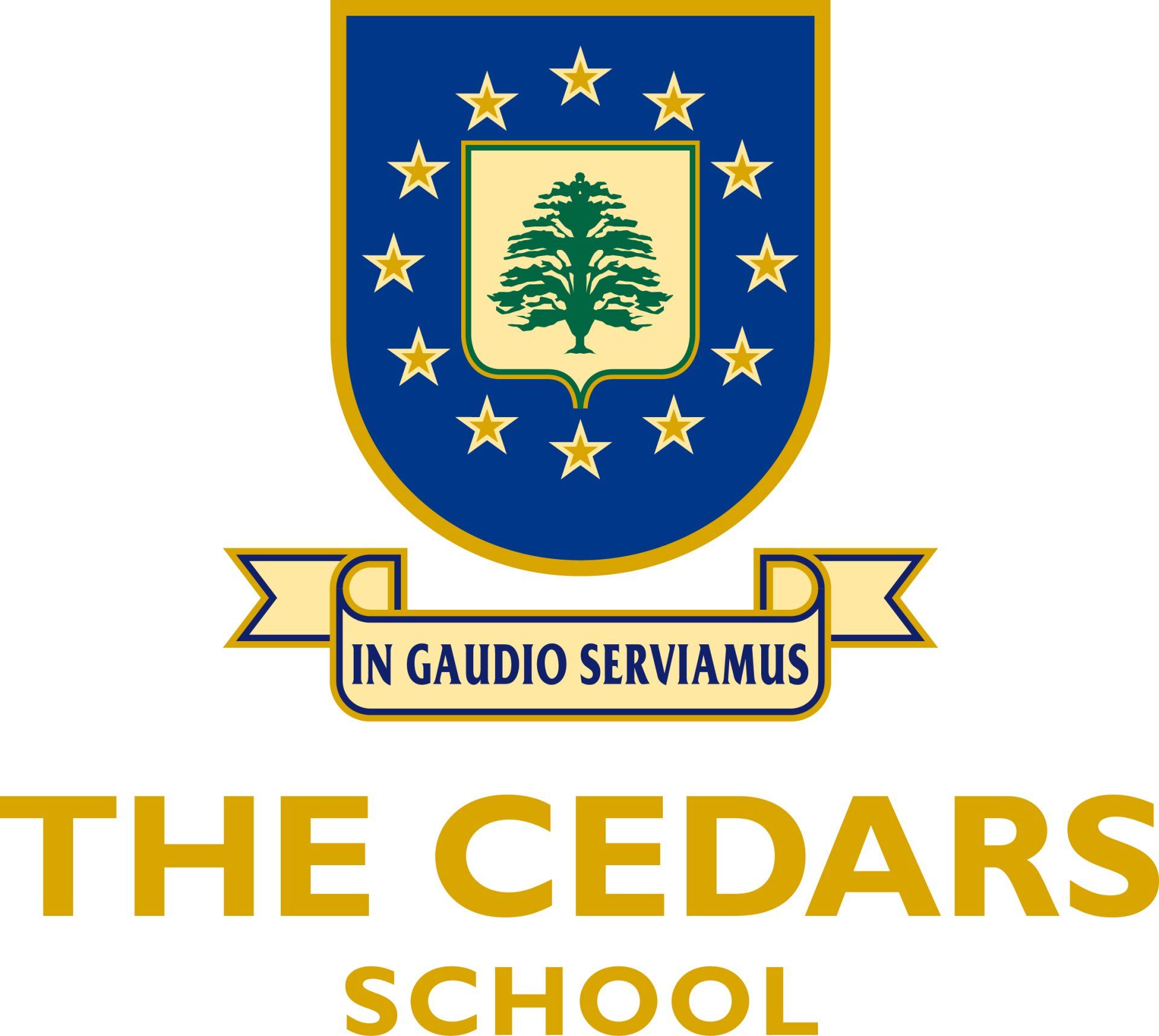 A logo for the cedars school with a tree on it