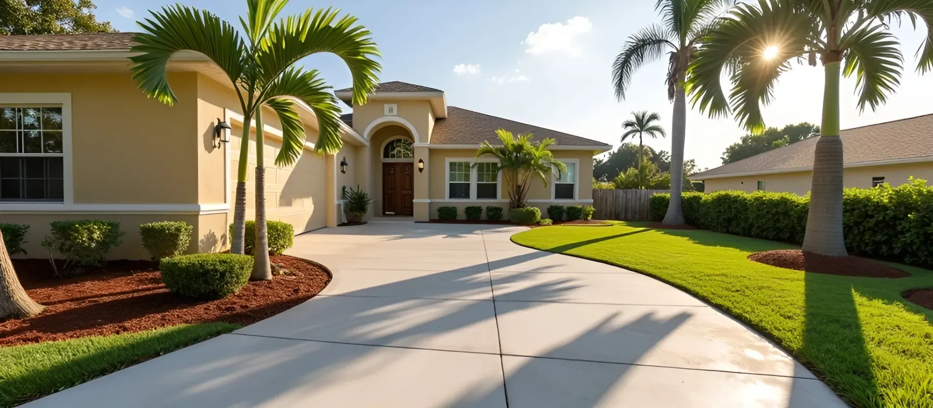 Fiber-reinforced concrete driveway in Tampa