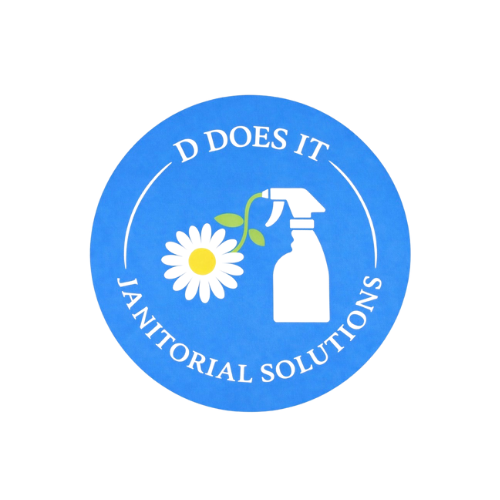 Blue circle logo with text