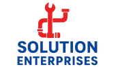 Red wrench and pipes logo above the words "SOLUTION ENTERPRISES" in blue.