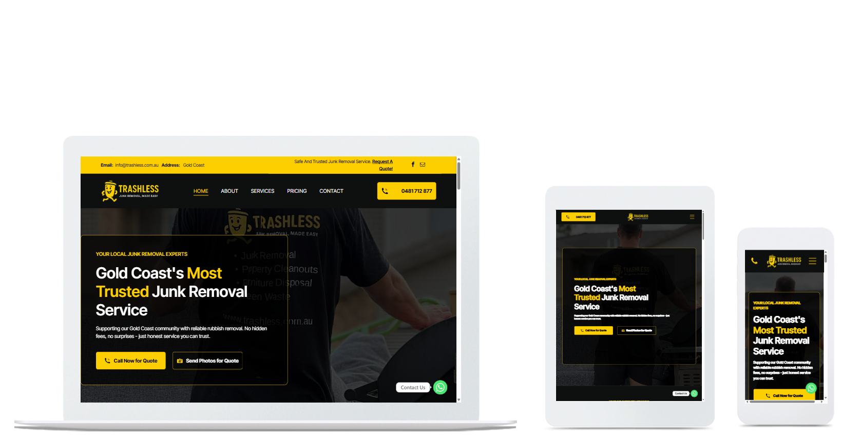 Responsive website mockup for 
