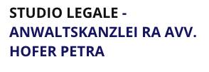 logo - STUDIO LEGALE - ANWALTSKANZLEI RA AVV. HOFER PETRA