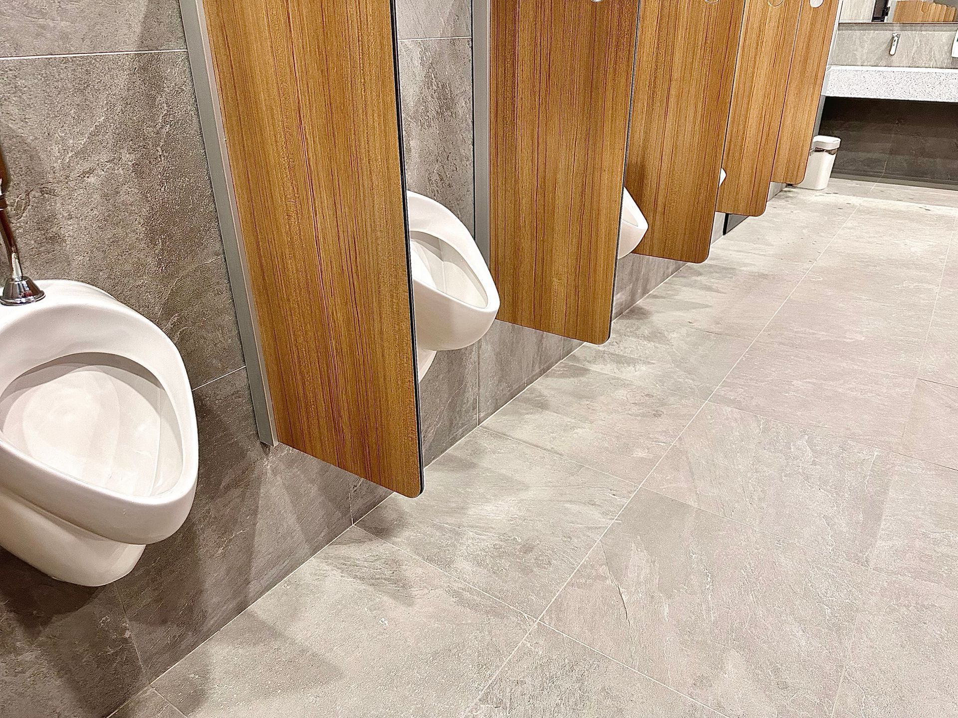 Commercial tile job in a business bathroom