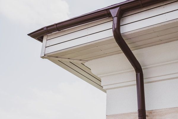 Gutters after a cleaning on edge of home