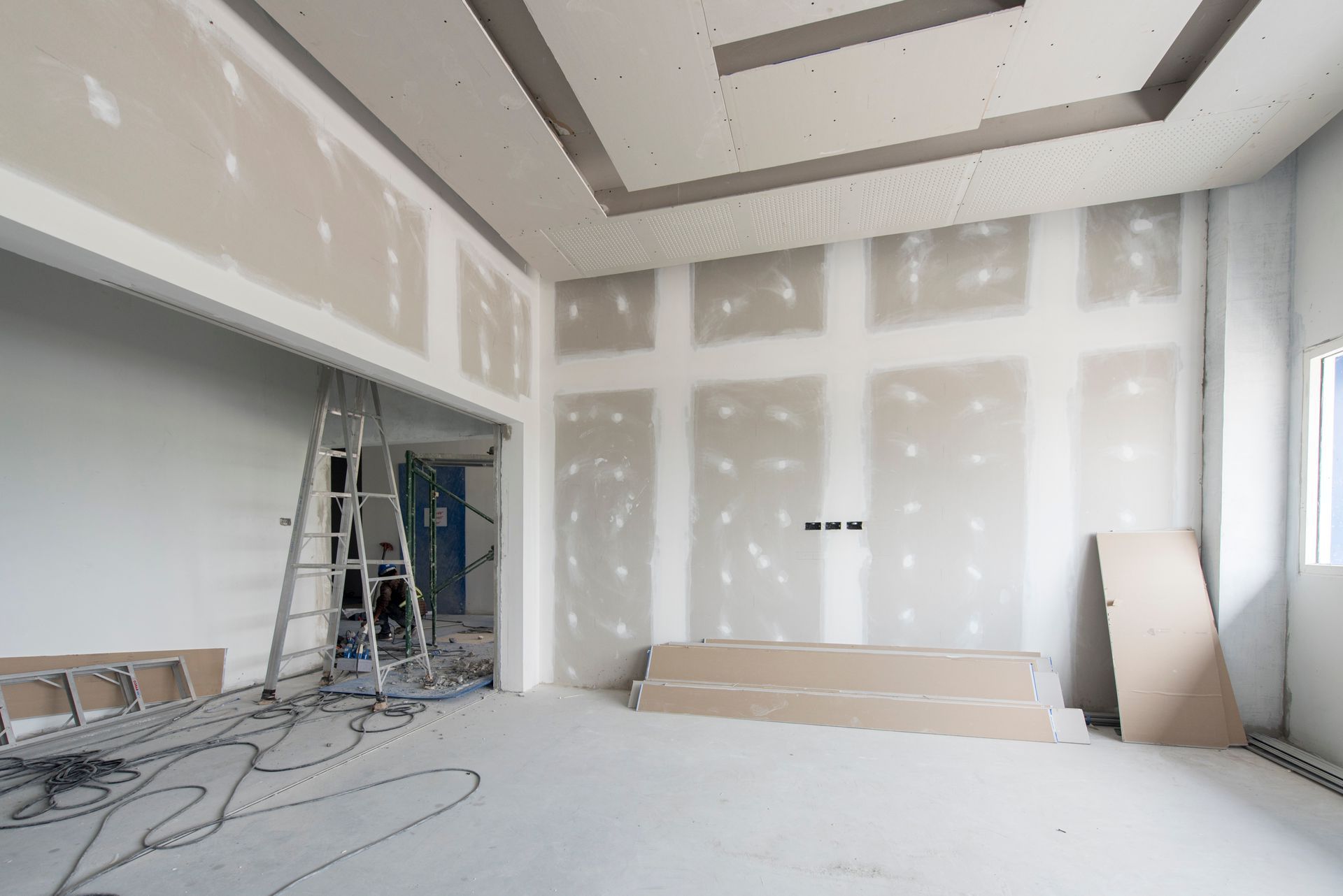 Completed drywall remodel project