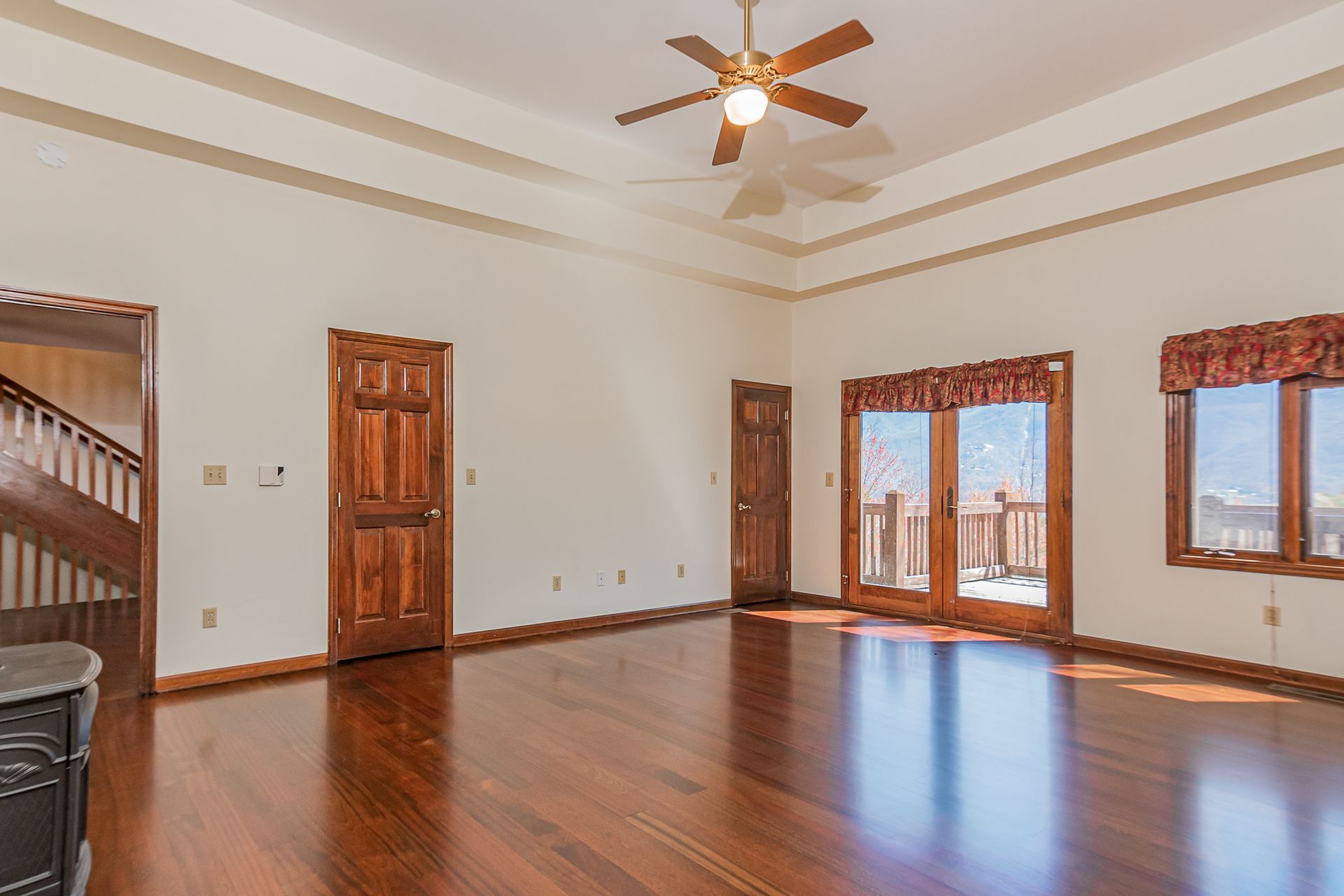 empty room after new wood flooring installation