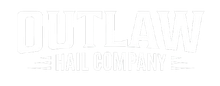 Logo of "OUTLAW" over "RAIL COMPANY" in white block letters.