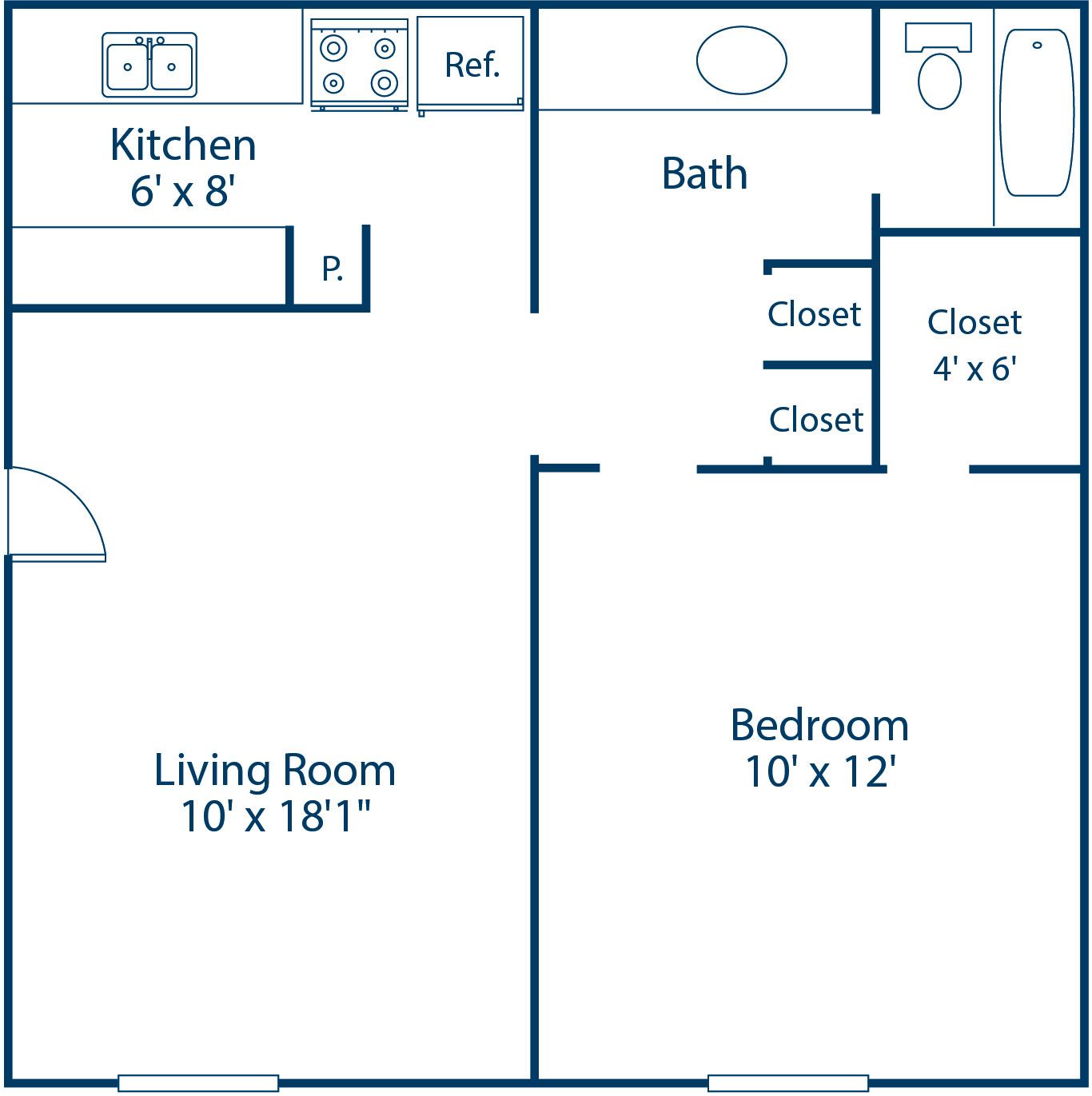 1 BED, 1 BATH
750 SQ.FT.