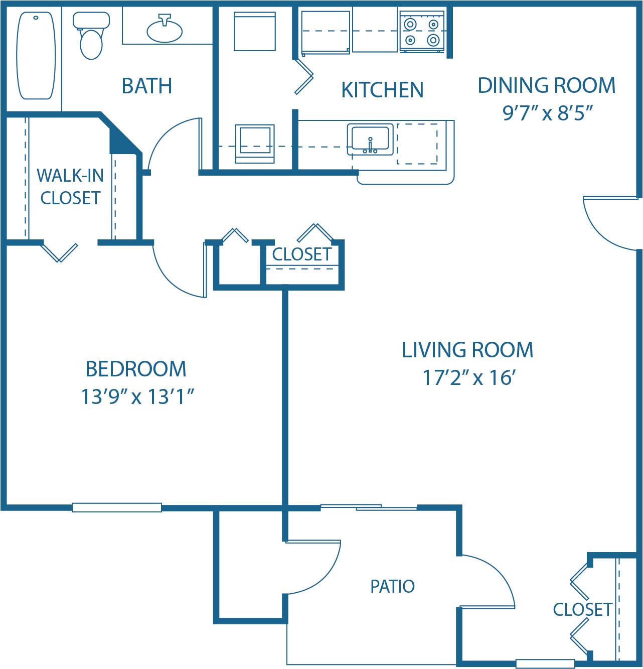 1 BED, 1 BATH
880 SQ.FT.