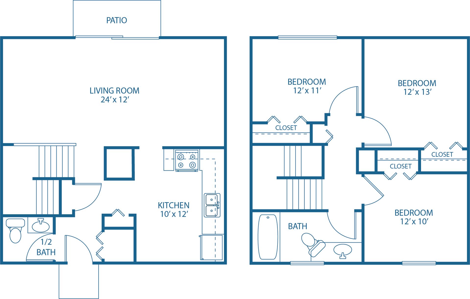 3 BED, 1.5 BATH
1,200 SQ.FT.