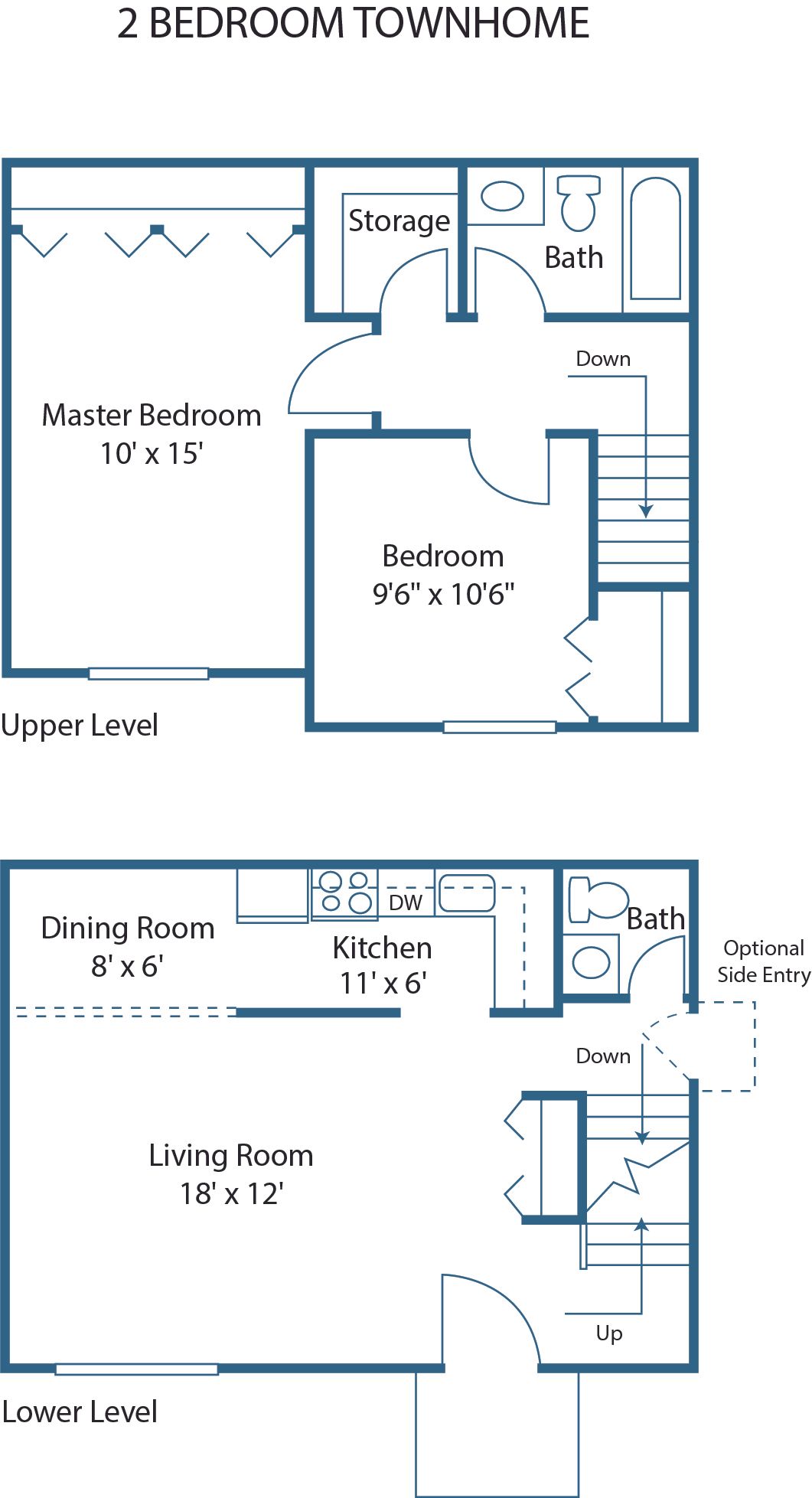 2 BED, 1.5 BATH
903 SQ.FT.