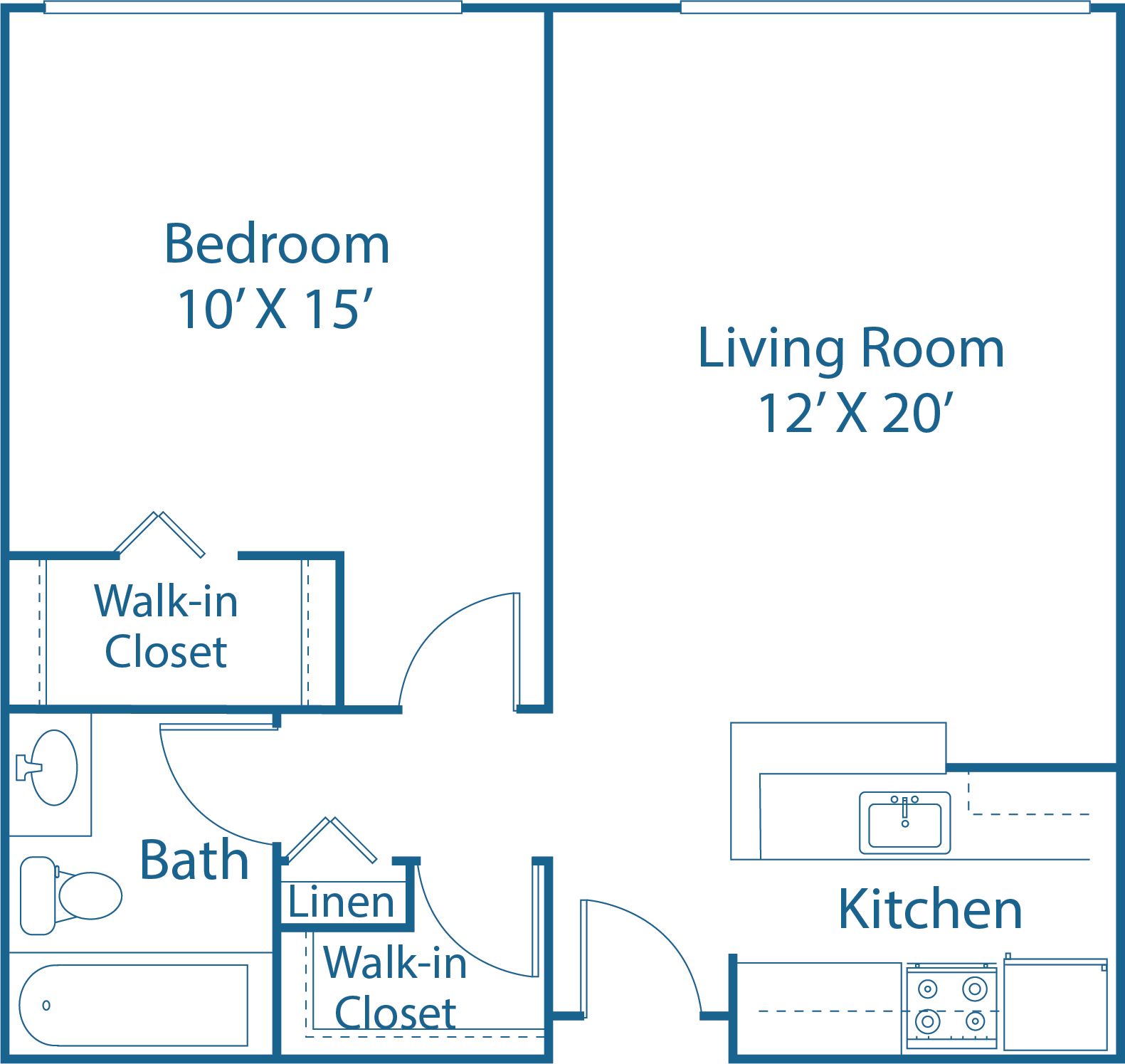 1 BED, 1 BATH
670 SQ.FT.