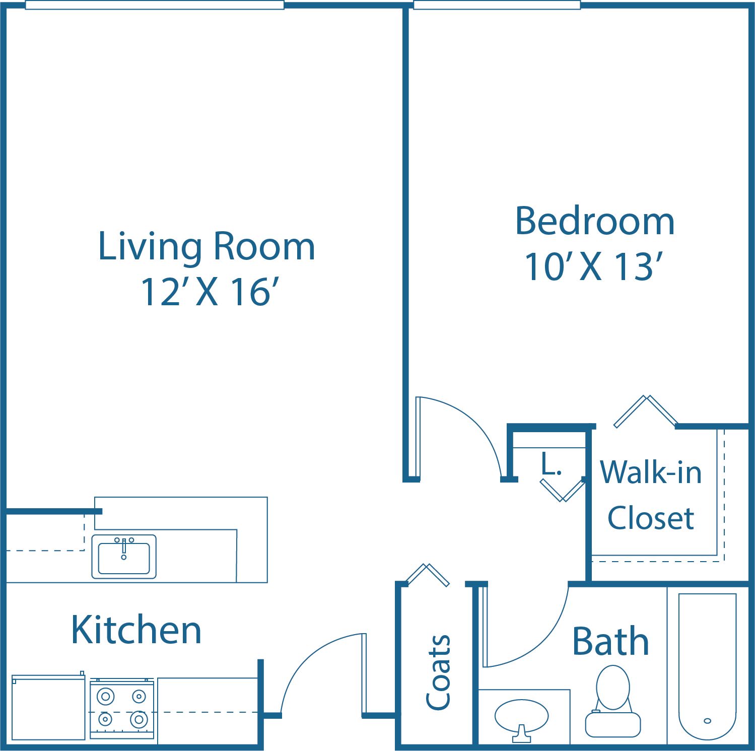 1 BED, 1 BATH
720 SQ.FT.
