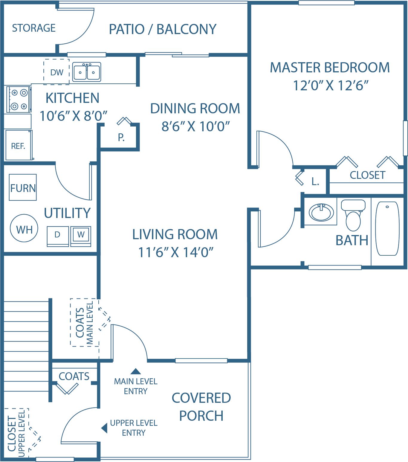 1 BED, 1 BATH
700 SQ.FT.