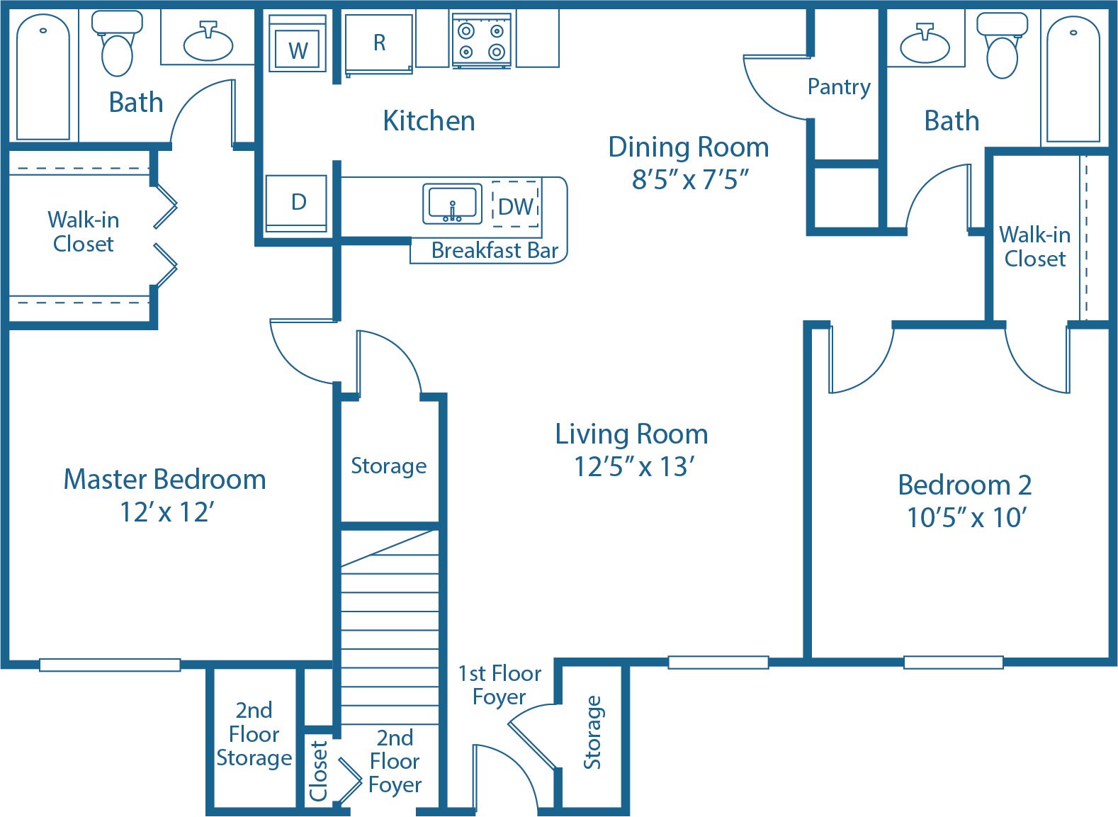 2 BED, 2 BATH
1,049 SQ.FT.