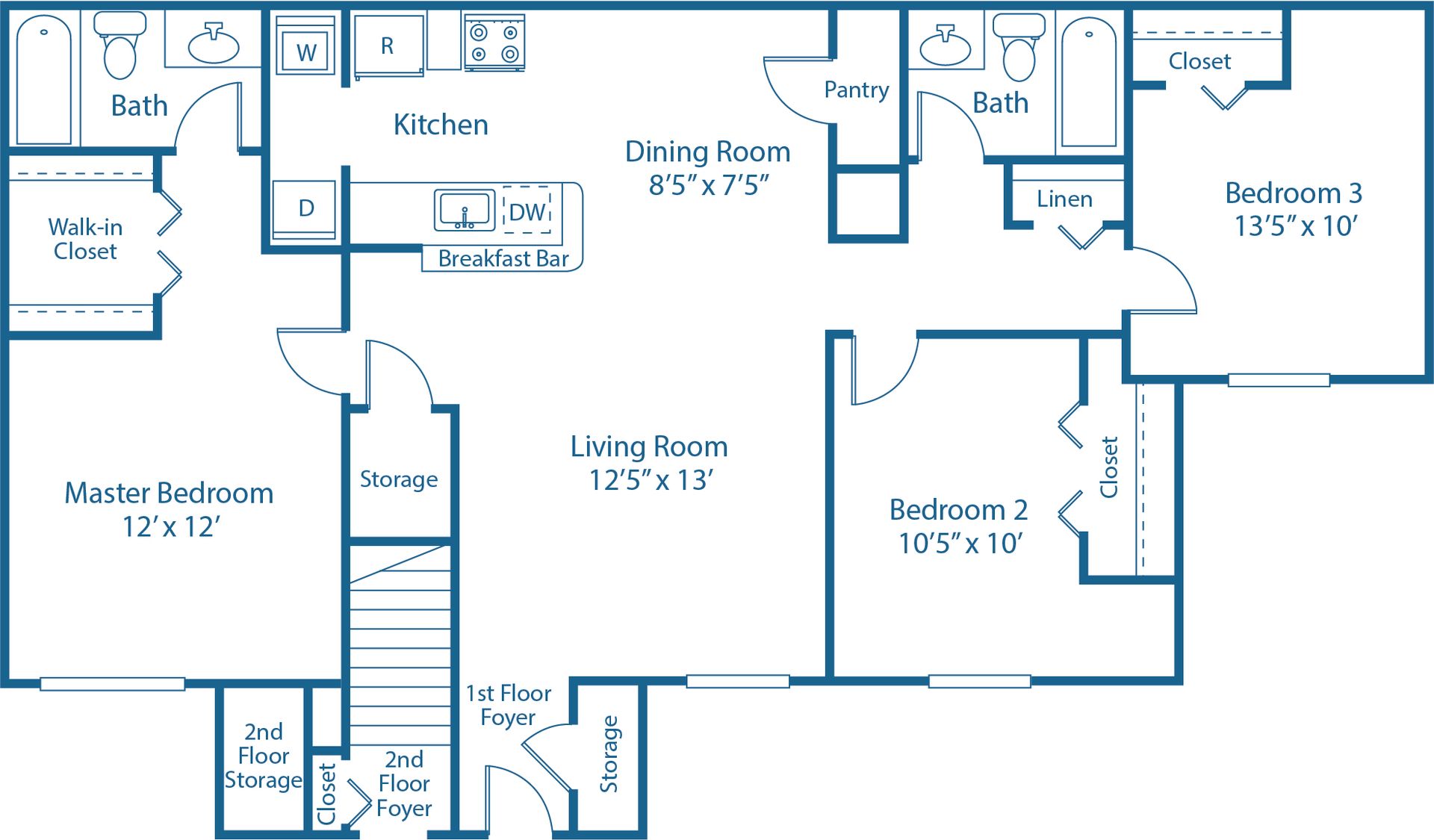3 BED, 2 BATH
1,187 SQ.FT.