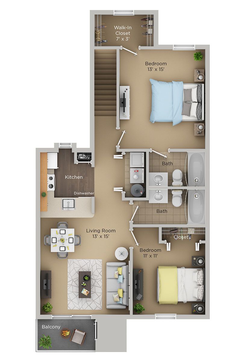 2ND FLOOR
950 SQ.FT.